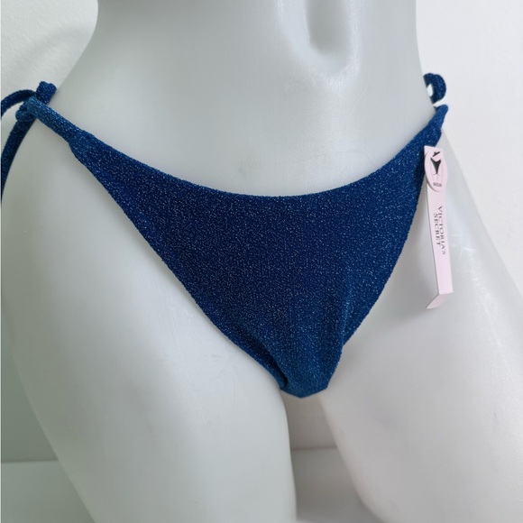 Victoria's Secret Sparkling Blue Bikini 2 pc set Sz 36D / Small NWT - Picture 2 of 12